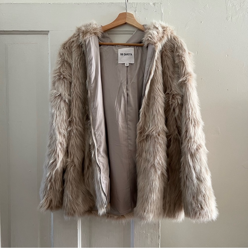 Faux Fur BB Dakota Hooded Bomber Jacket